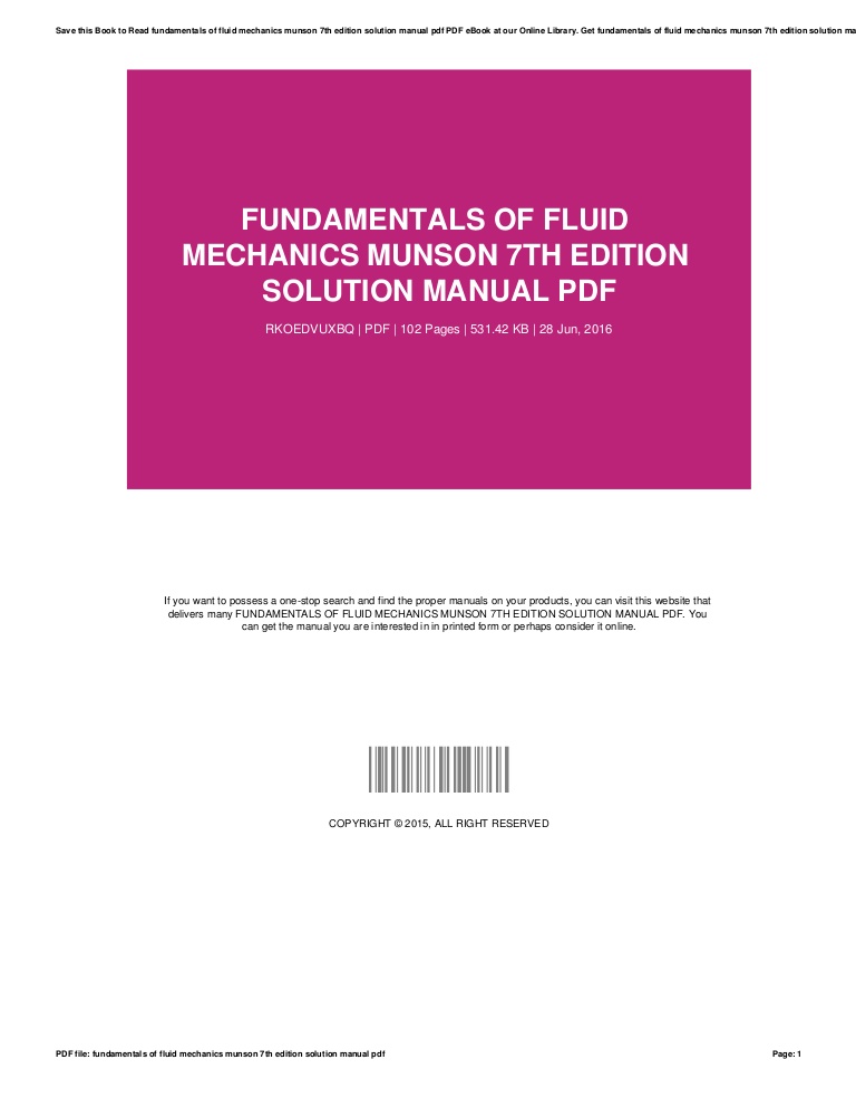 Fluid Mechanics Pdf 7th Edition